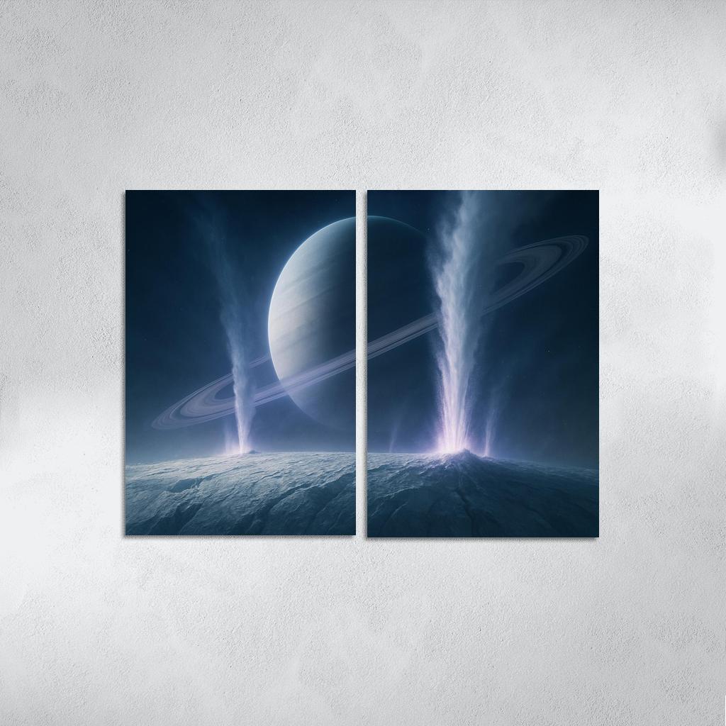 Cryovolcanic Plumes On A Distant Icy Exomoon premium artwork frames