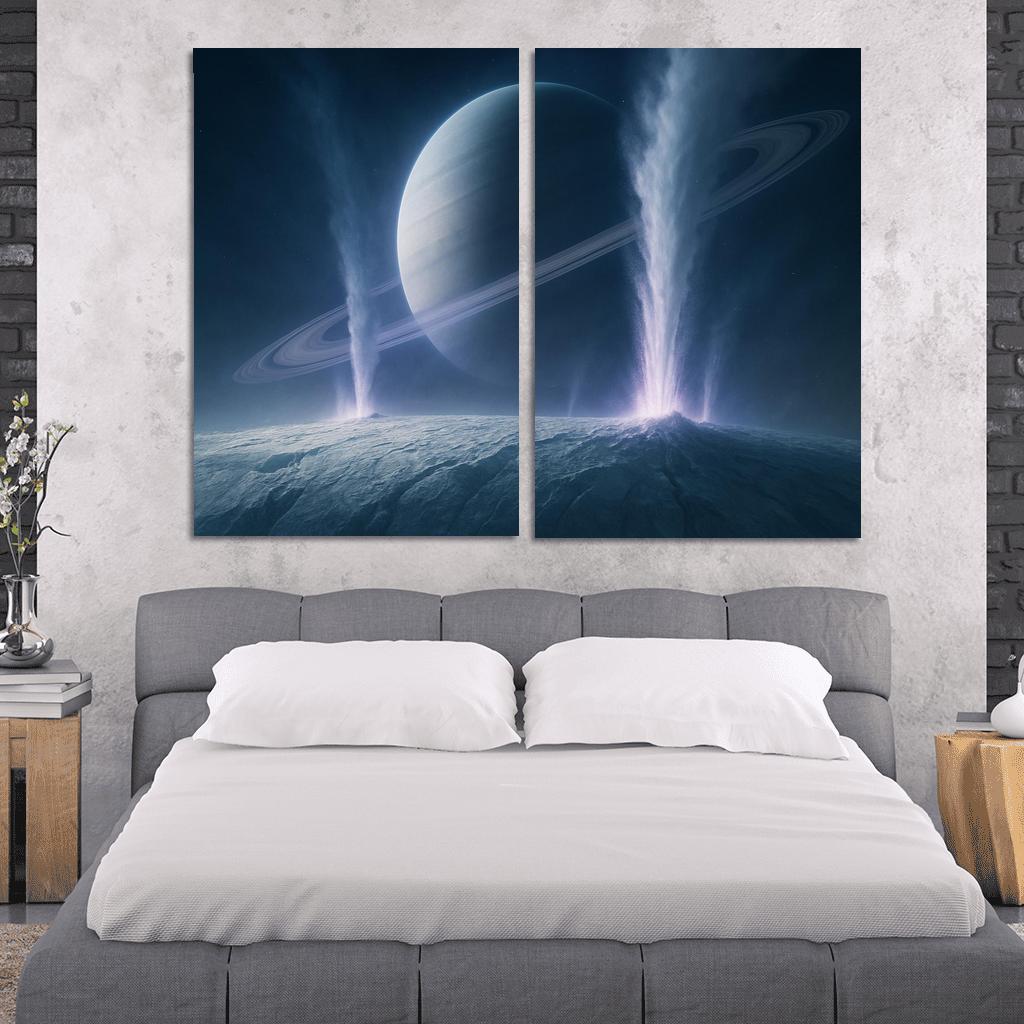 Cryovolcanic Plumes On A Distant Icy Exomoon premium artwork frames