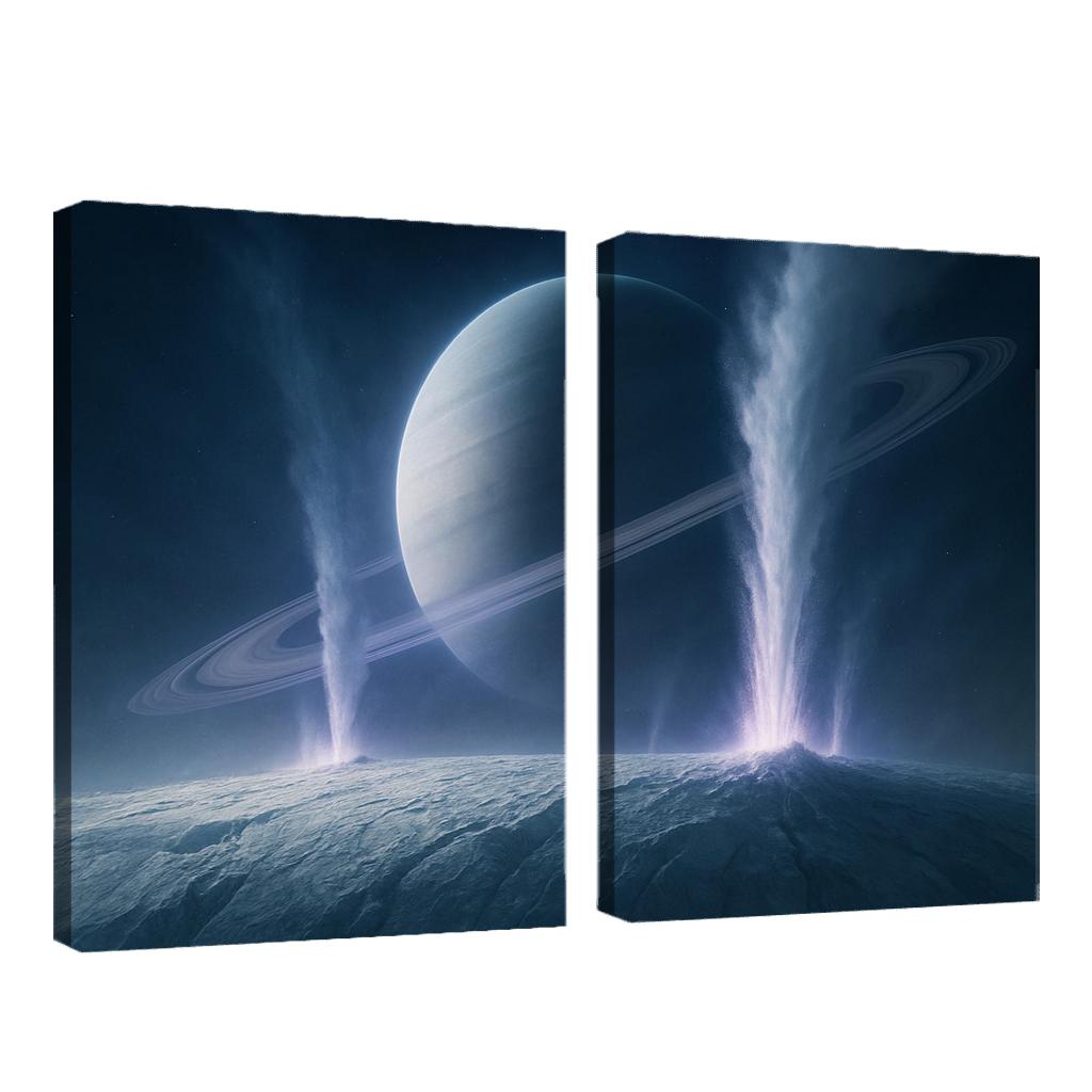 Cryovolcanic Plumes On A Distant Icy Exomoon premium artwork frames