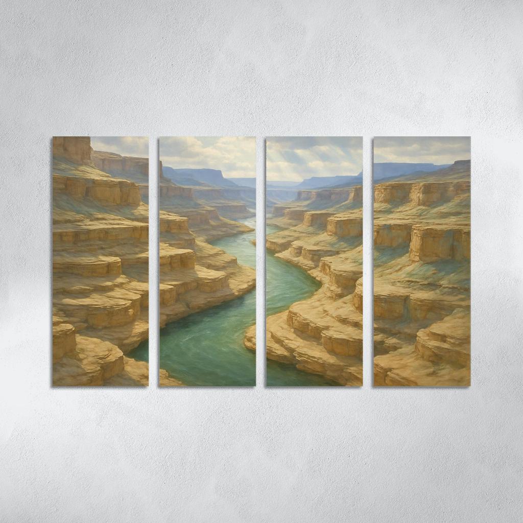 Sunlit Terraces Of The Jade River Canyon abstract paintings frame
