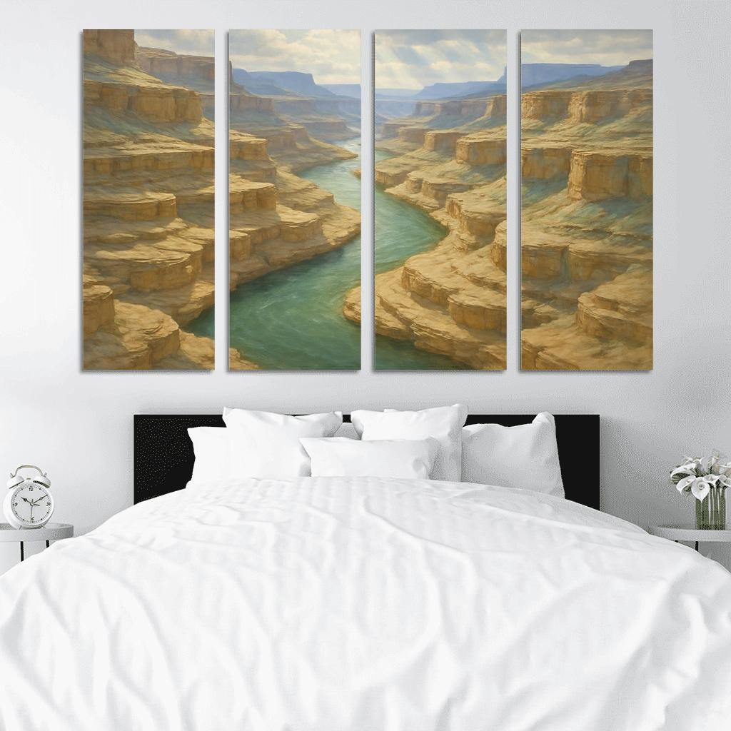Sunlit Terraces Of The Jade River Canyon abstract paintings frame