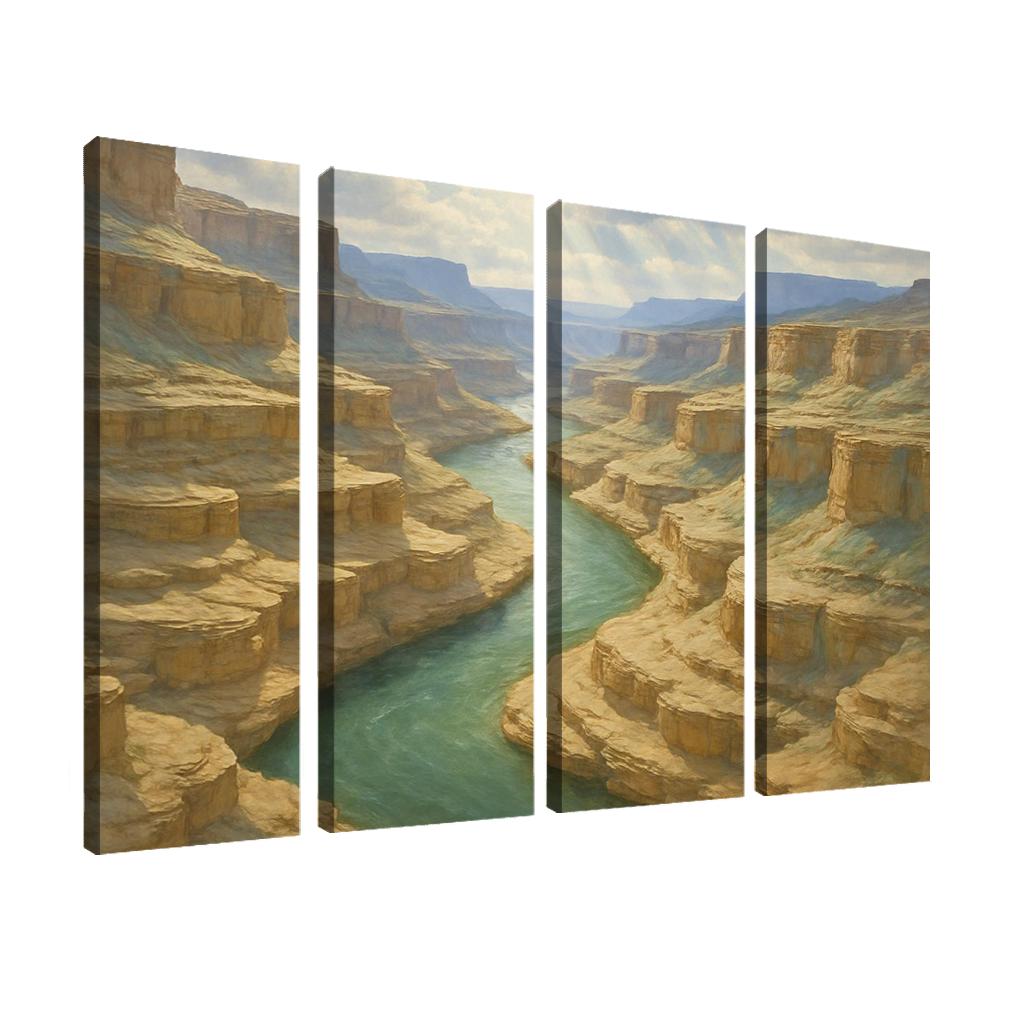Sunlit Terraces Of The Jade River Canyon abstract paintings frame