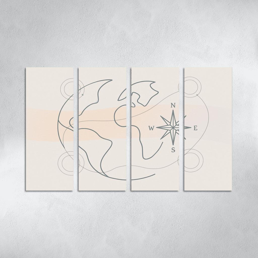 Passport Windrose Drift canvas paintings frame