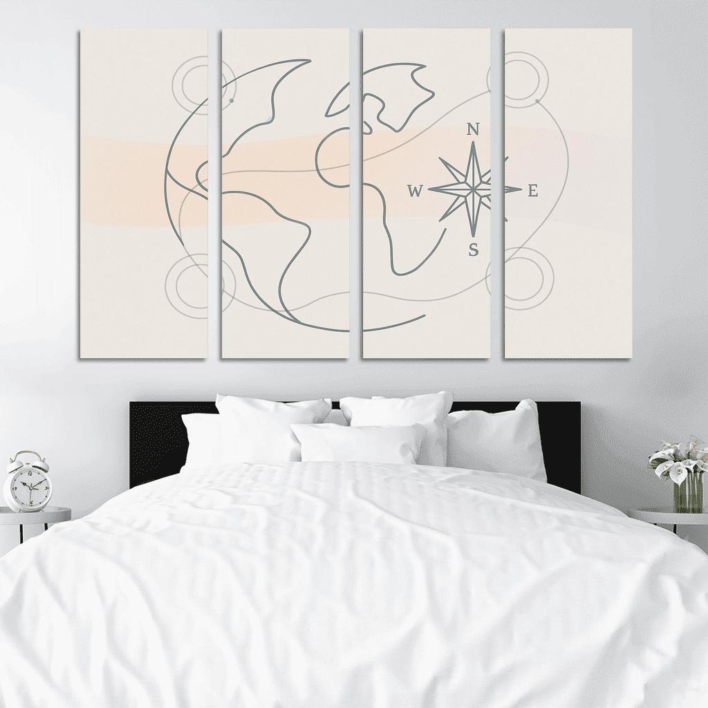 Passport Windrose Drift canvas paintings frame