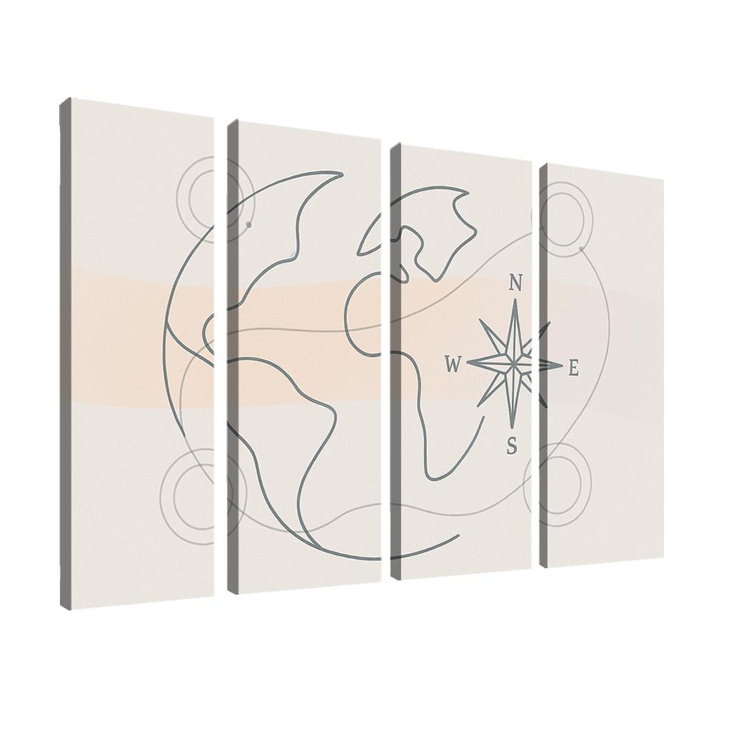 Passport Windrose Drift canvas paintings frame