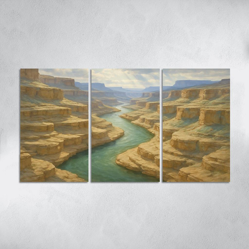 Sunlit Terraces Of The Jade River Canyon abstract paintings frame