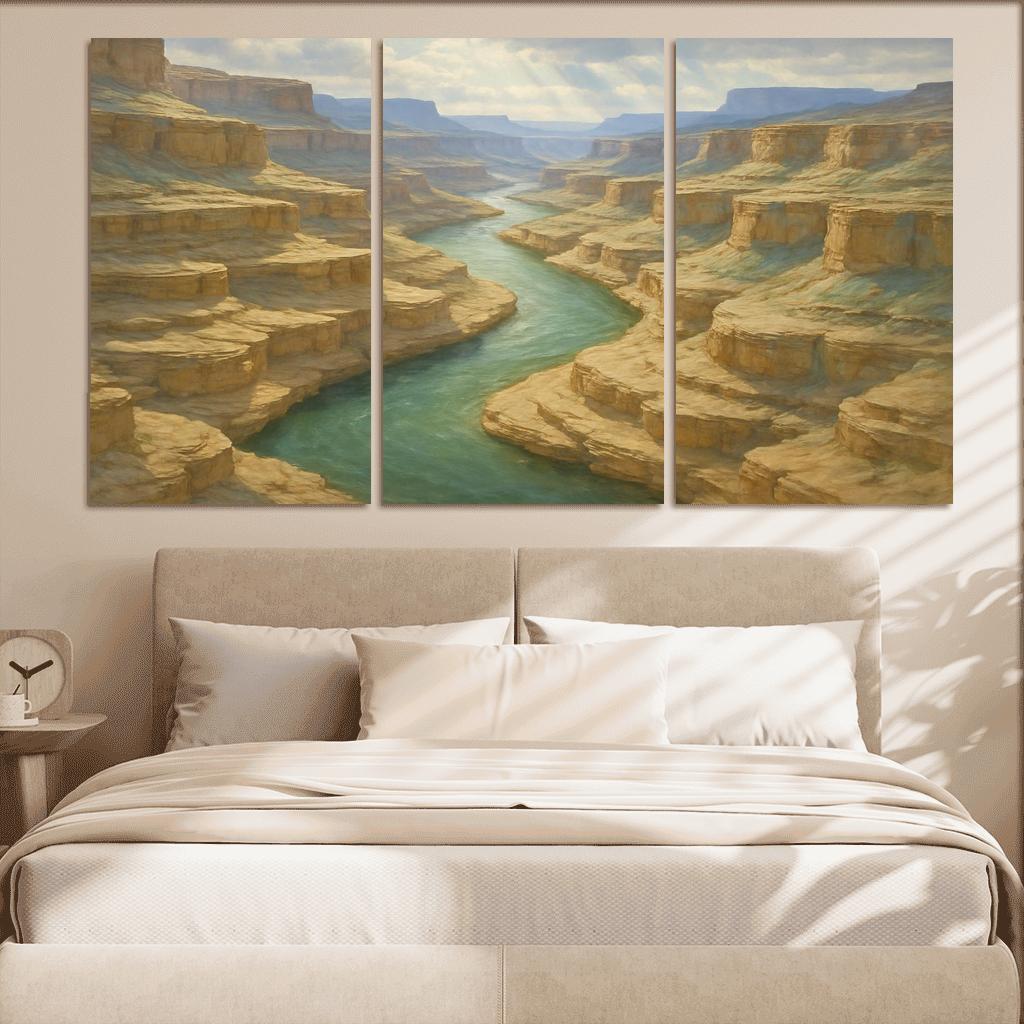 Sunlit Terraces Of The Jade River Canyon abstract paintings frame