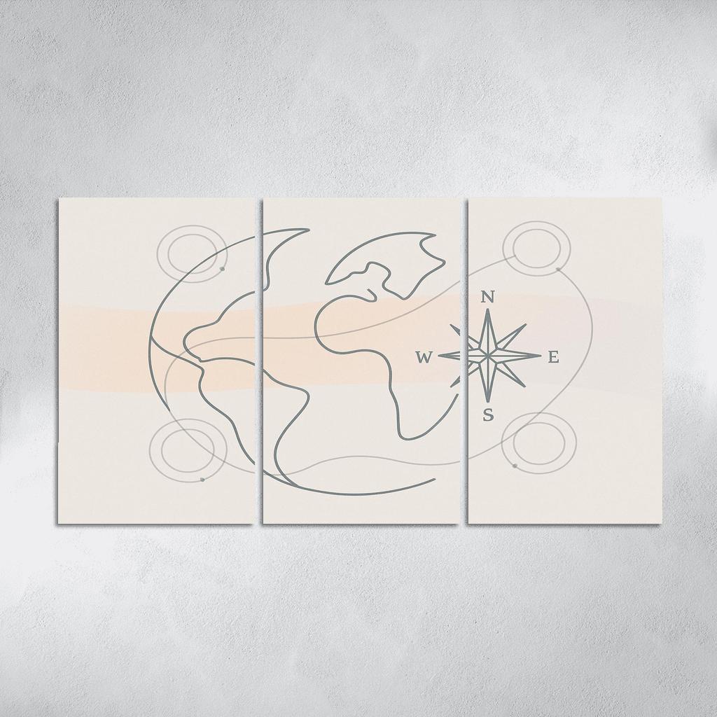 Passport Windrose Drift canvas paintings frame