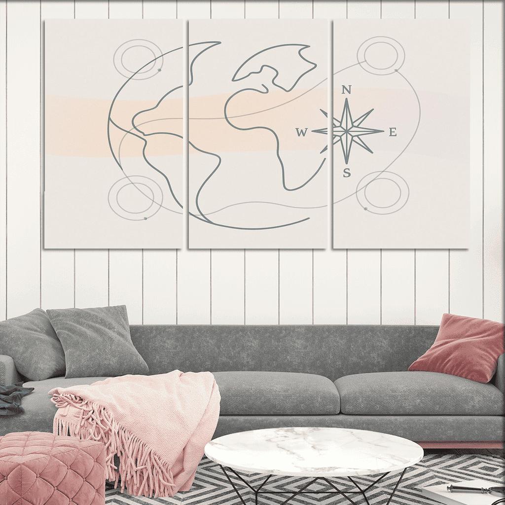 Passport Windrose Drift canvas paintings frame