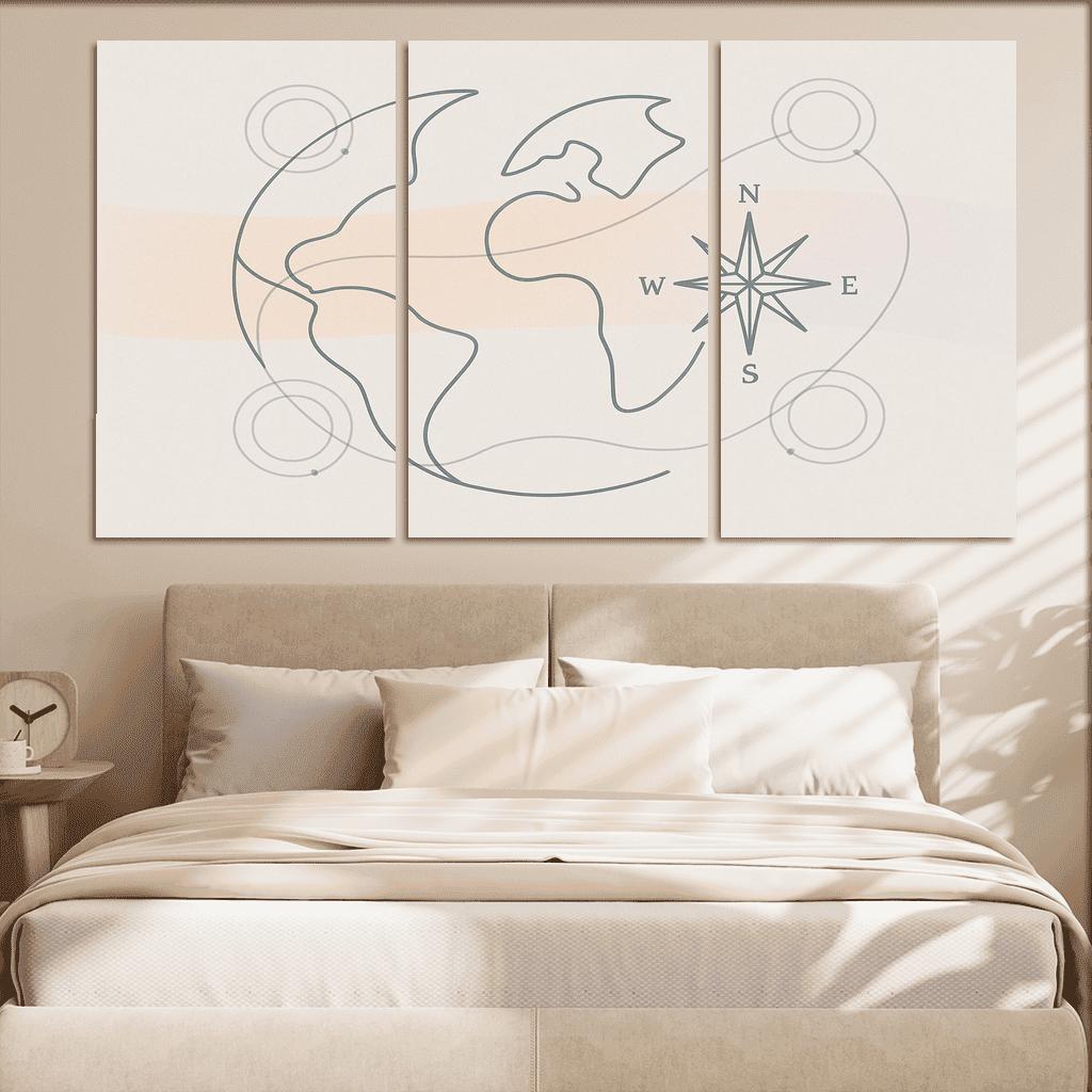 Passport Windrose Drift canvas paintings frame