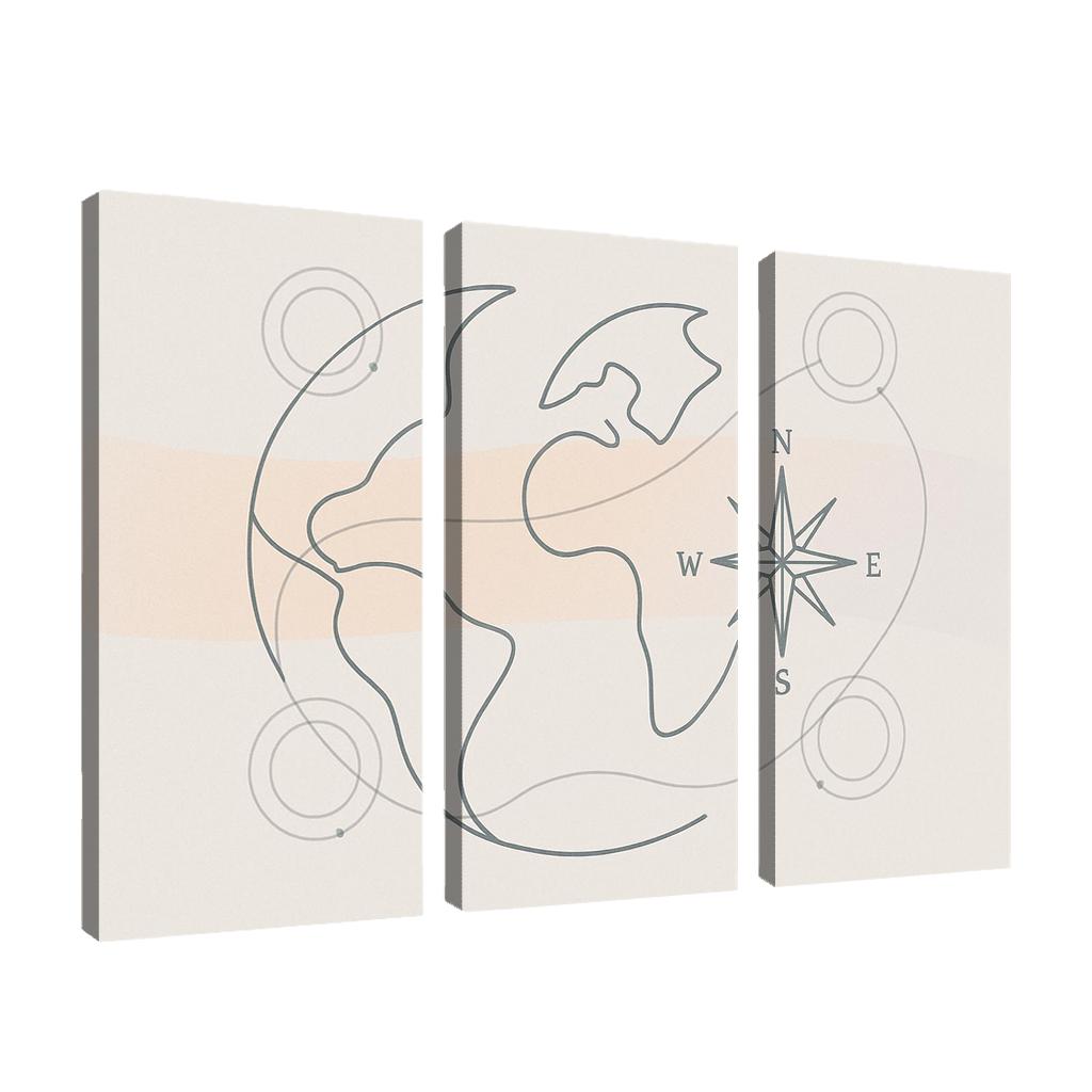 Passport Windrose Drift canvas paintings frame