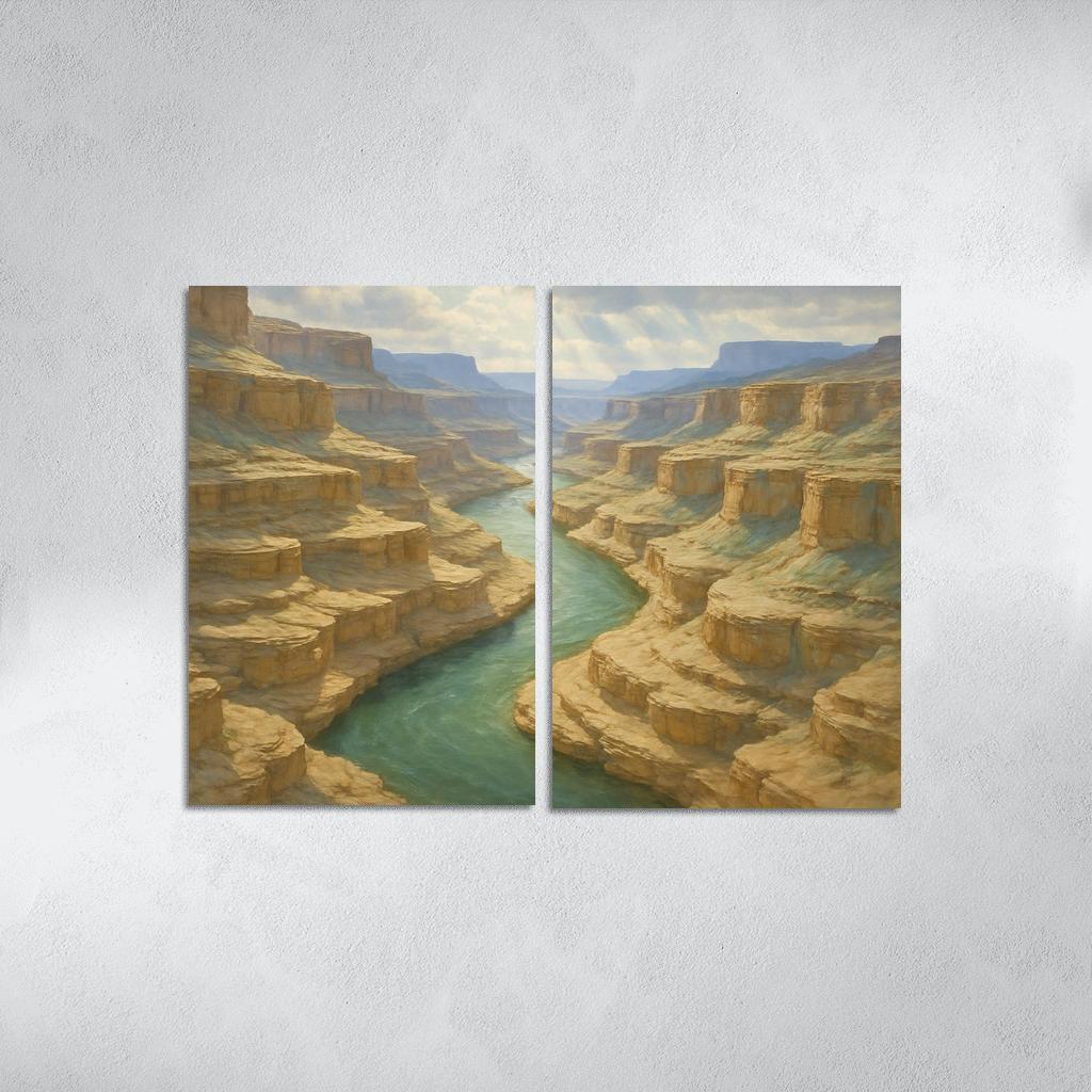 Sunlit Terraces Of The Jade River Canyon abstract paintings frame