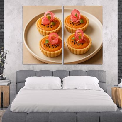 Sesame Miso Carrot Tartlets With Pickled Radish Ribbons abstract paintings frame