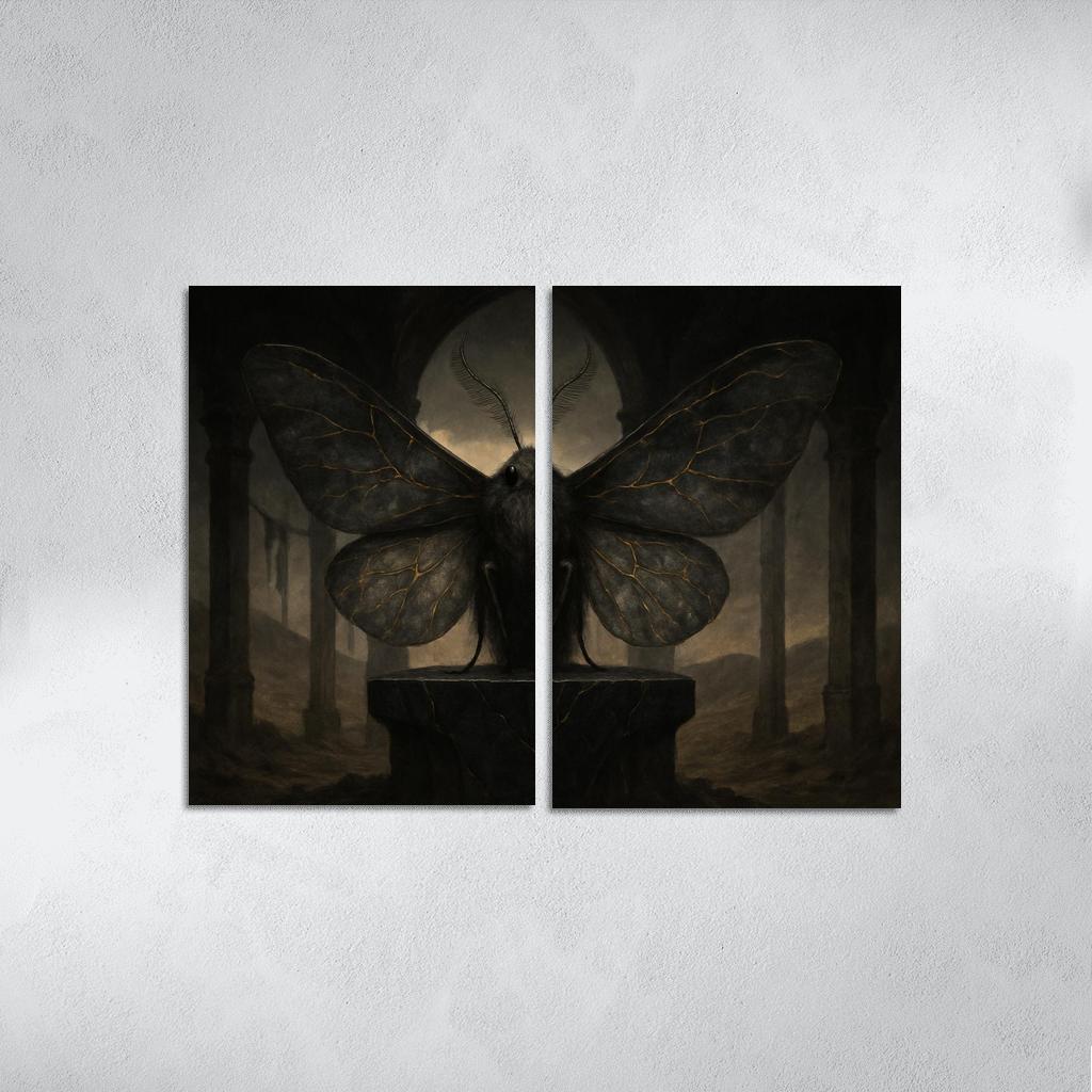The Ashglass Oracle Moth modern paintings frame