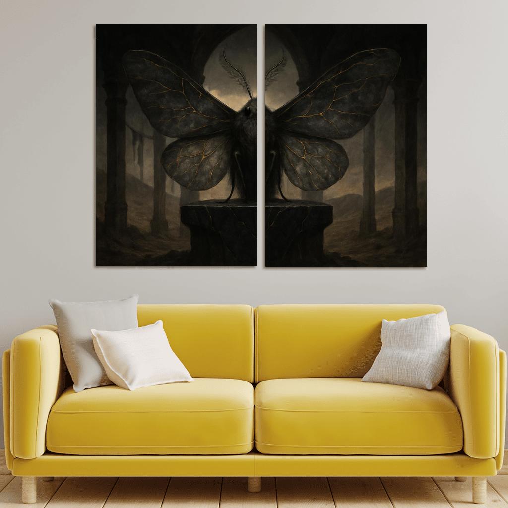 The Ashglass Oracle Moth modern paintings frame