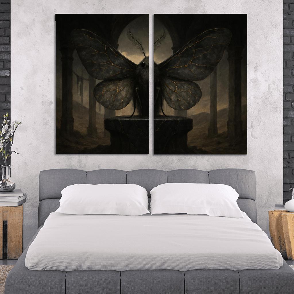 The Ashglass Oracle Moth modern paintings frame