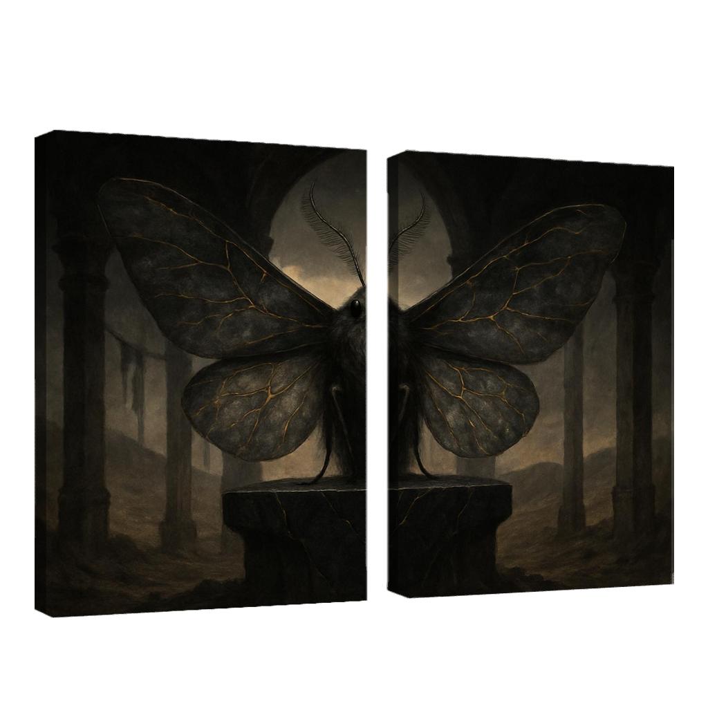 The Ashglass Oracle Moth modern paintings frame