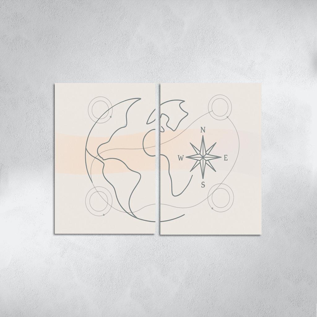 Passport Windrose Drift canvas paintings frame