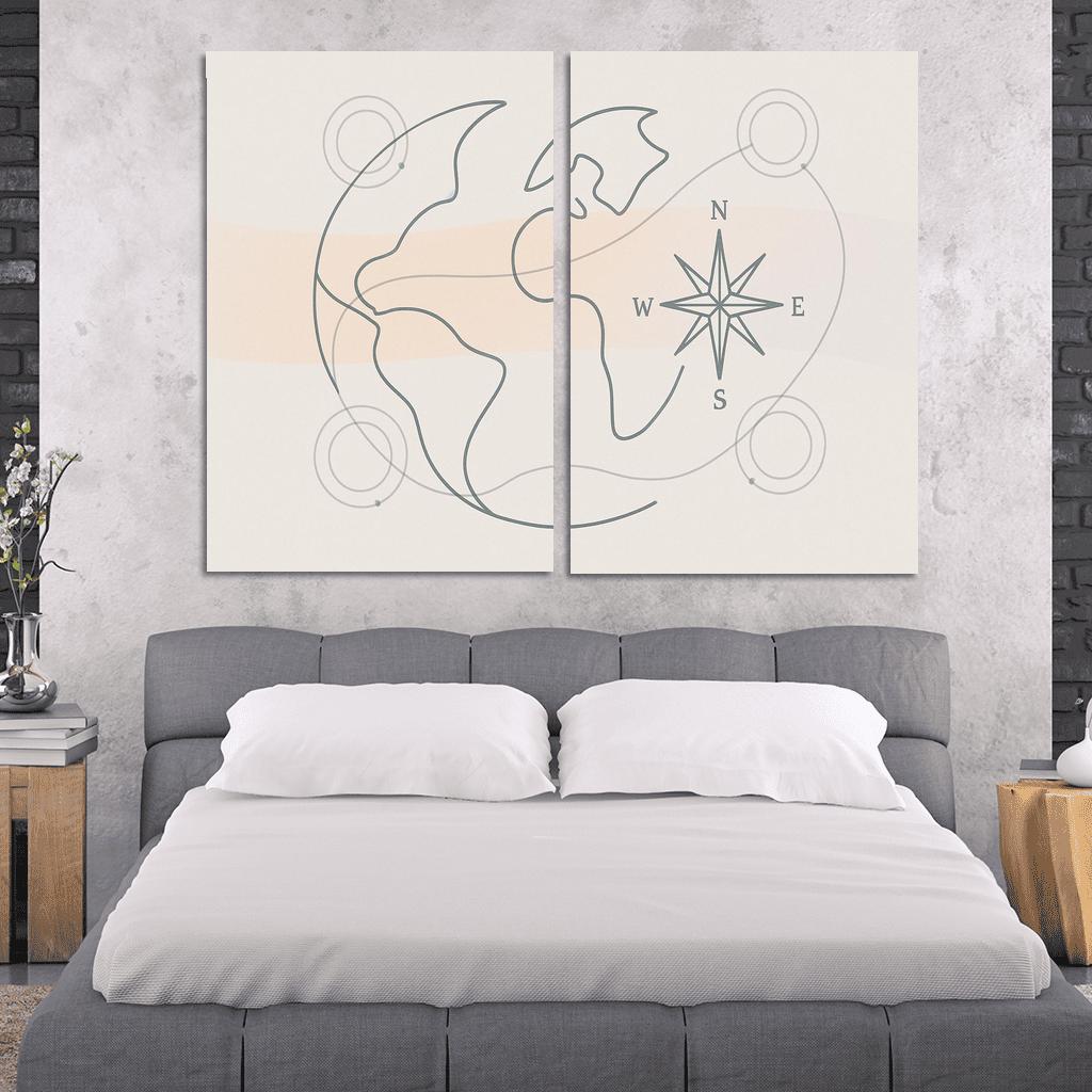 Passport Windrose Drift canvas paintings frame