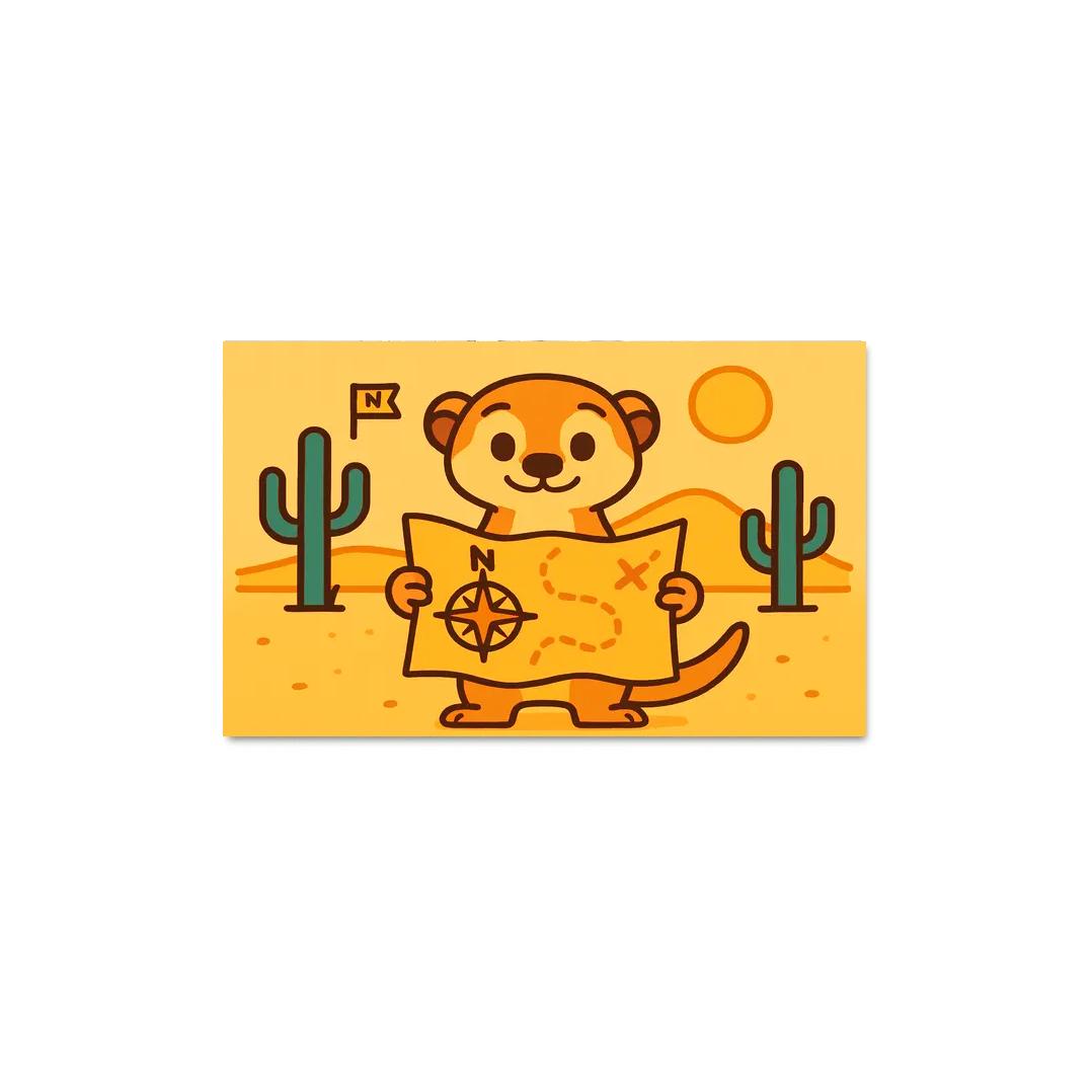 Map Reading Meerkat Adventure abstract paintings frame