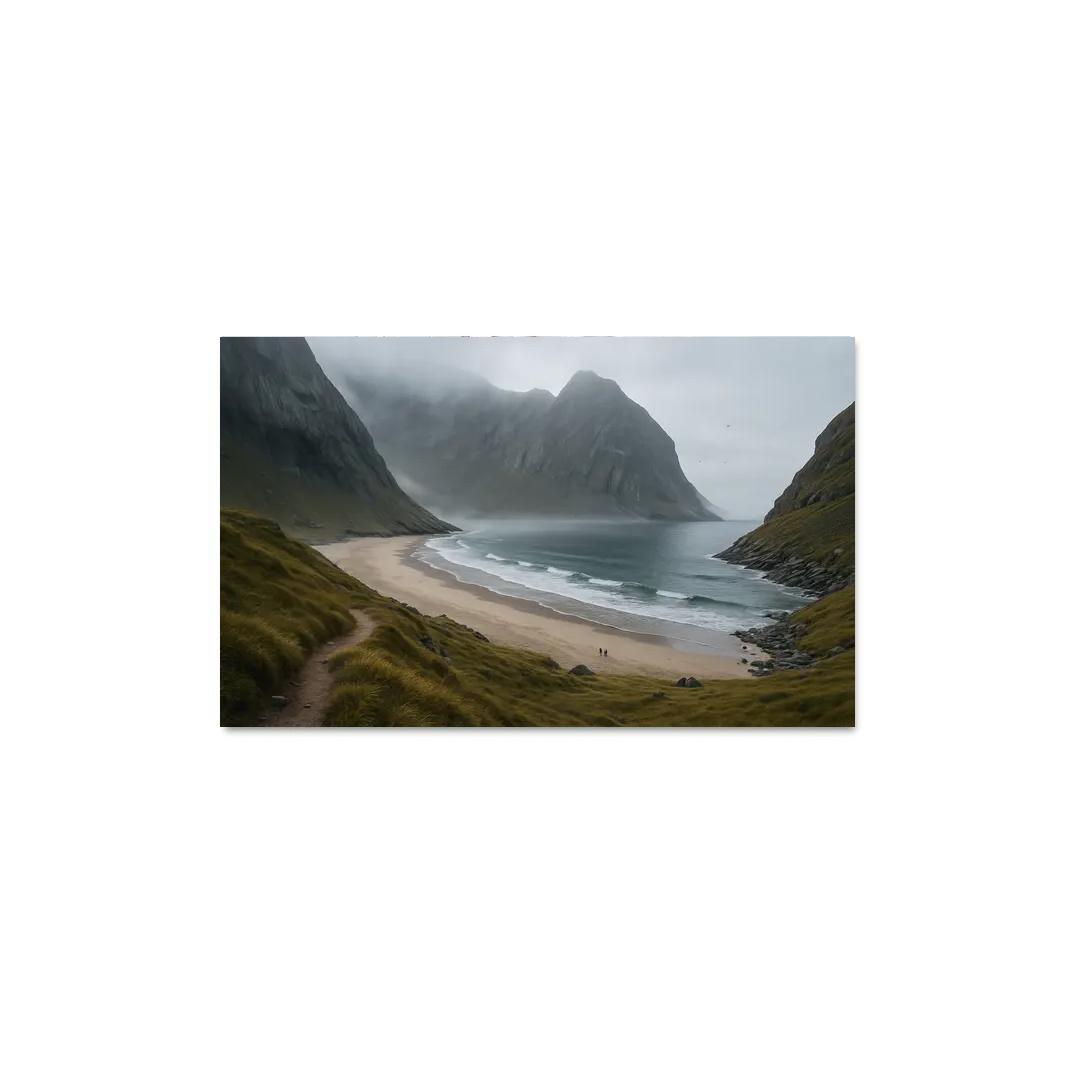 Kvalvika Beach Wild Meadow And Granite Cliffs wall art