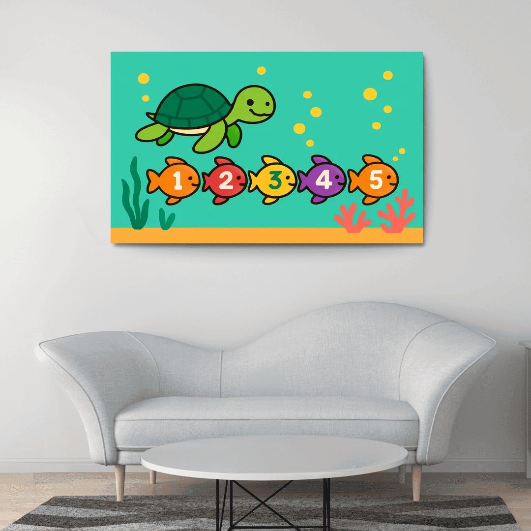 Coral Reef Counting Parade canvas paintings frame