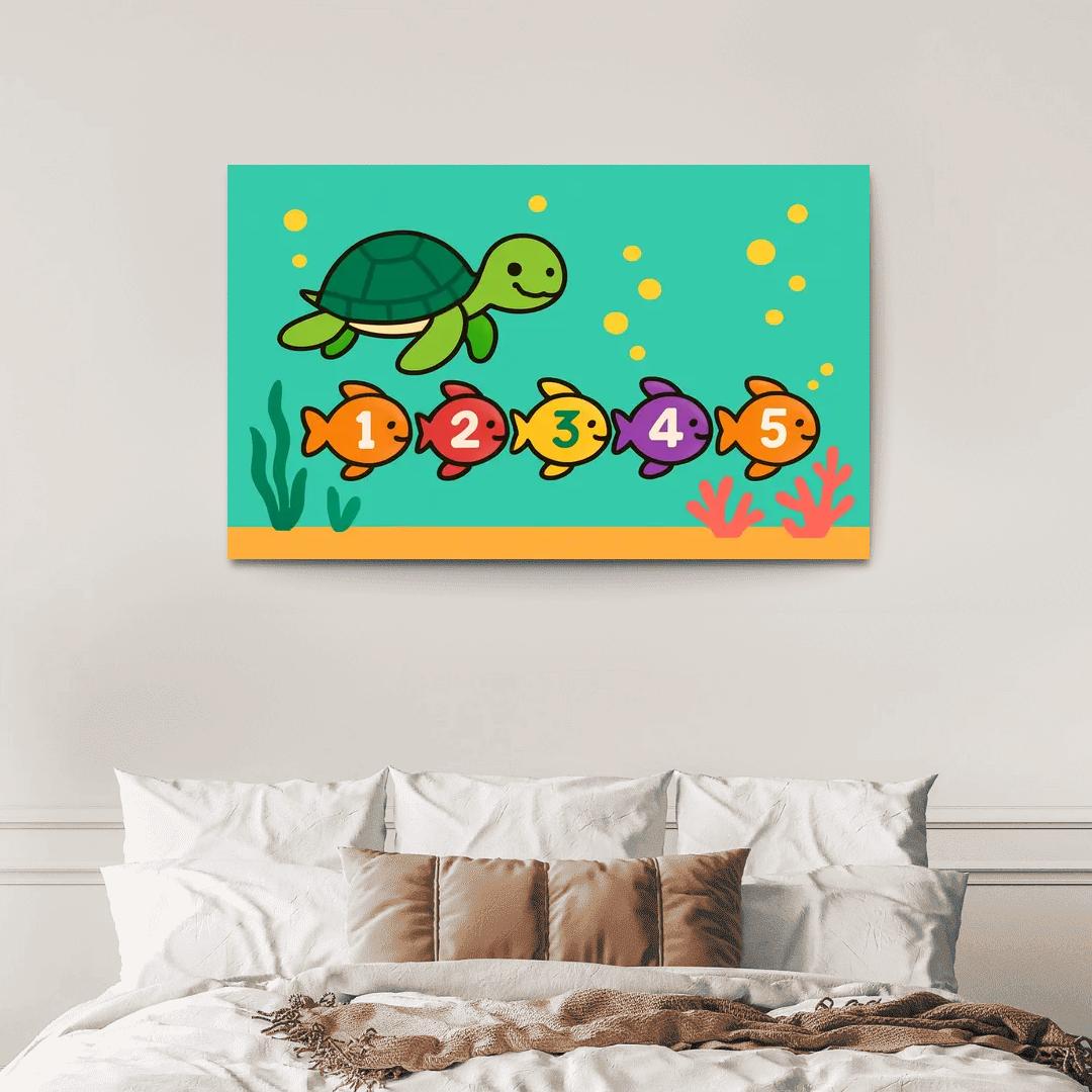 Coral Reef Counting Parade canvas paintings frame