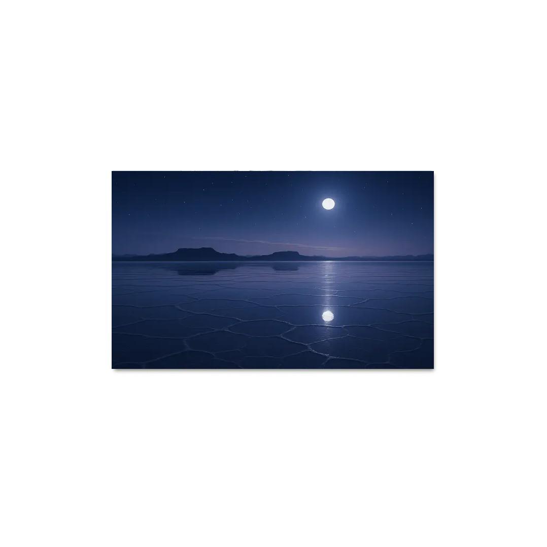 Moonlit Salt Flats Beneath Indigo Skies home decor