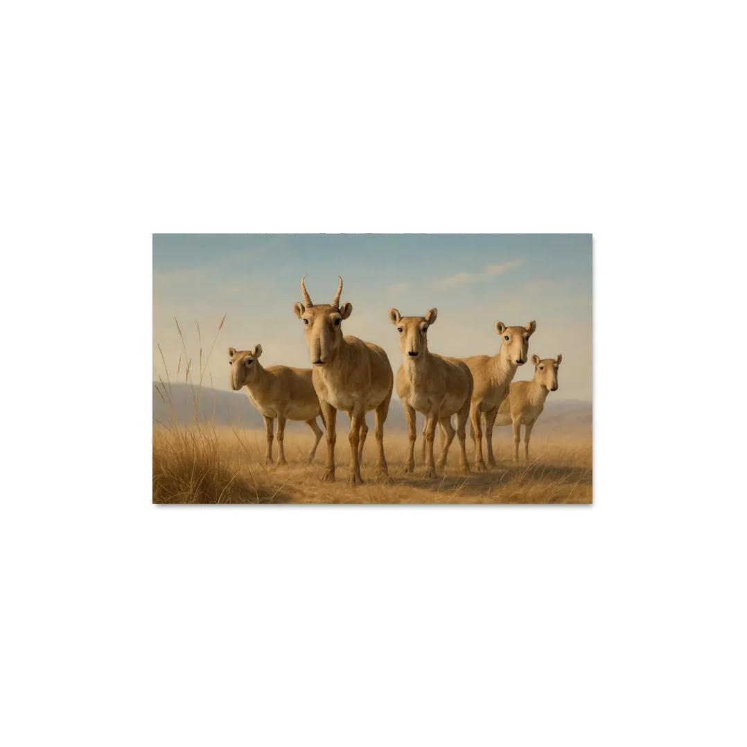 The Elusive Saiga Antelope On The Windswept Steppe abstract paintings frame