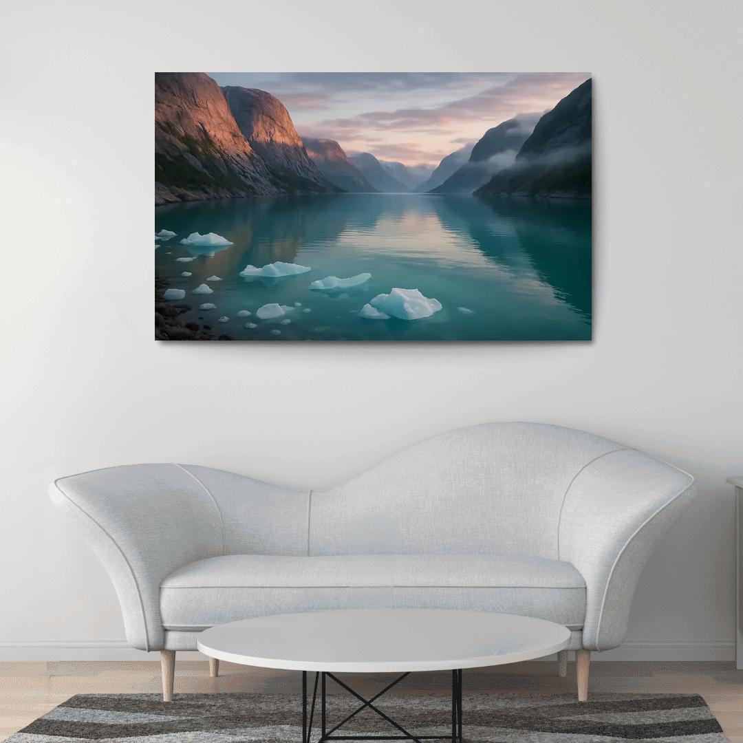 Glacial Fjord At Dawn With Turquoise Ice Drift art trends