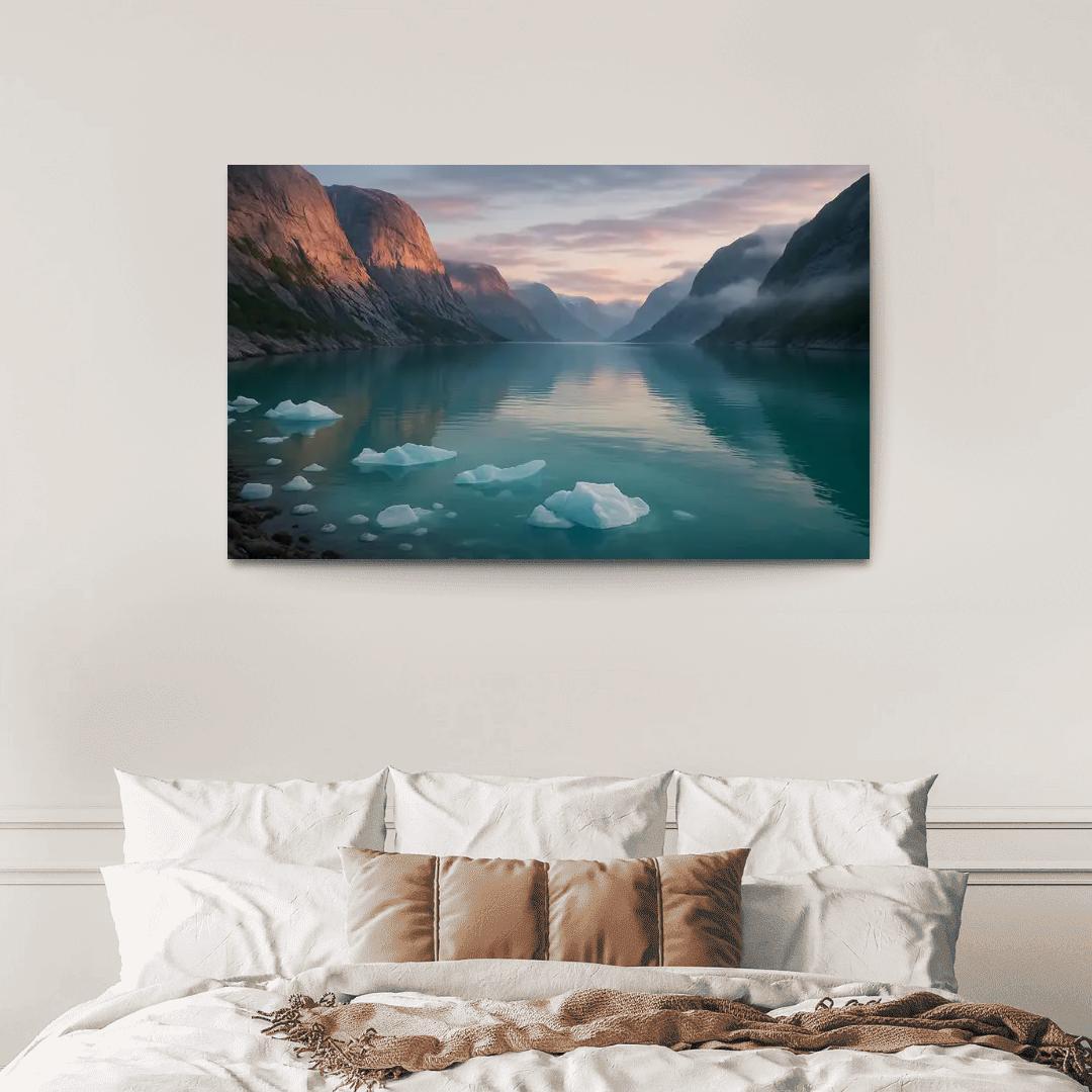Glacial Fjord At Dawn With Turquoise Ice Drift art trends