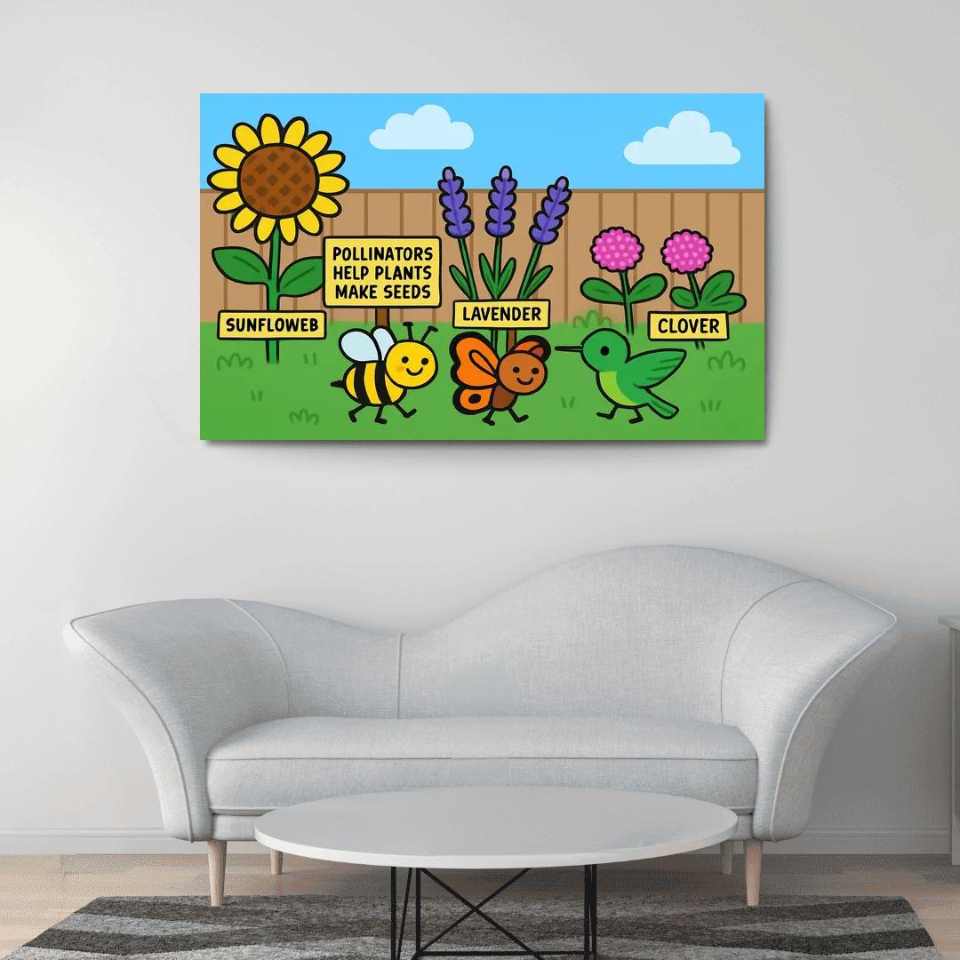 Pollinator Parade In The Pocket Garden modern paintings frame
