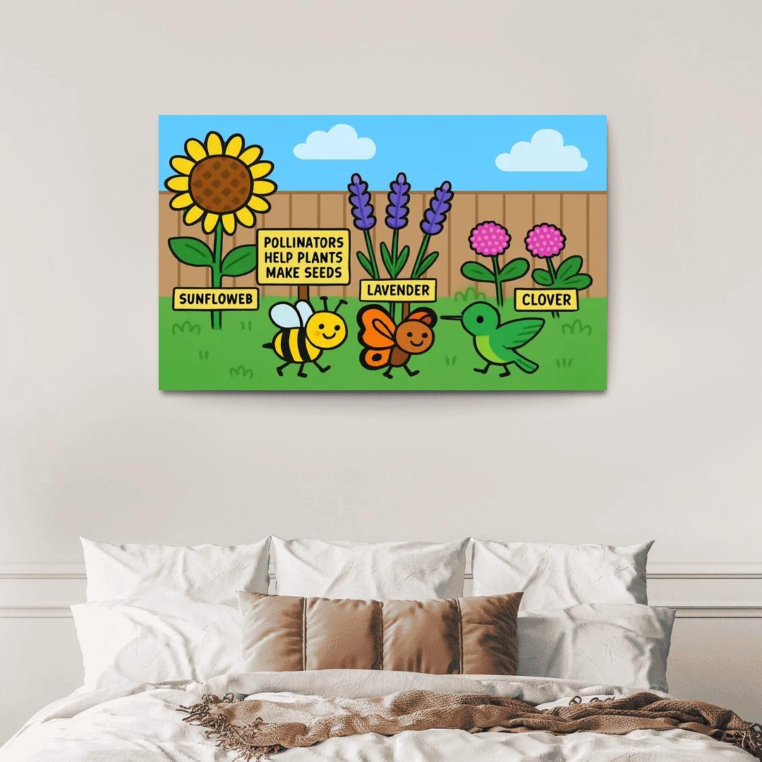 Pollinator Parade In The Pocket Garden modern paintings frame