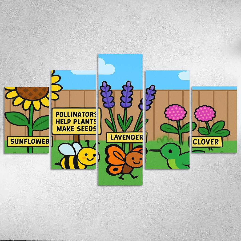 Pollinator Parade In The Pocket Garden modern paintings frame