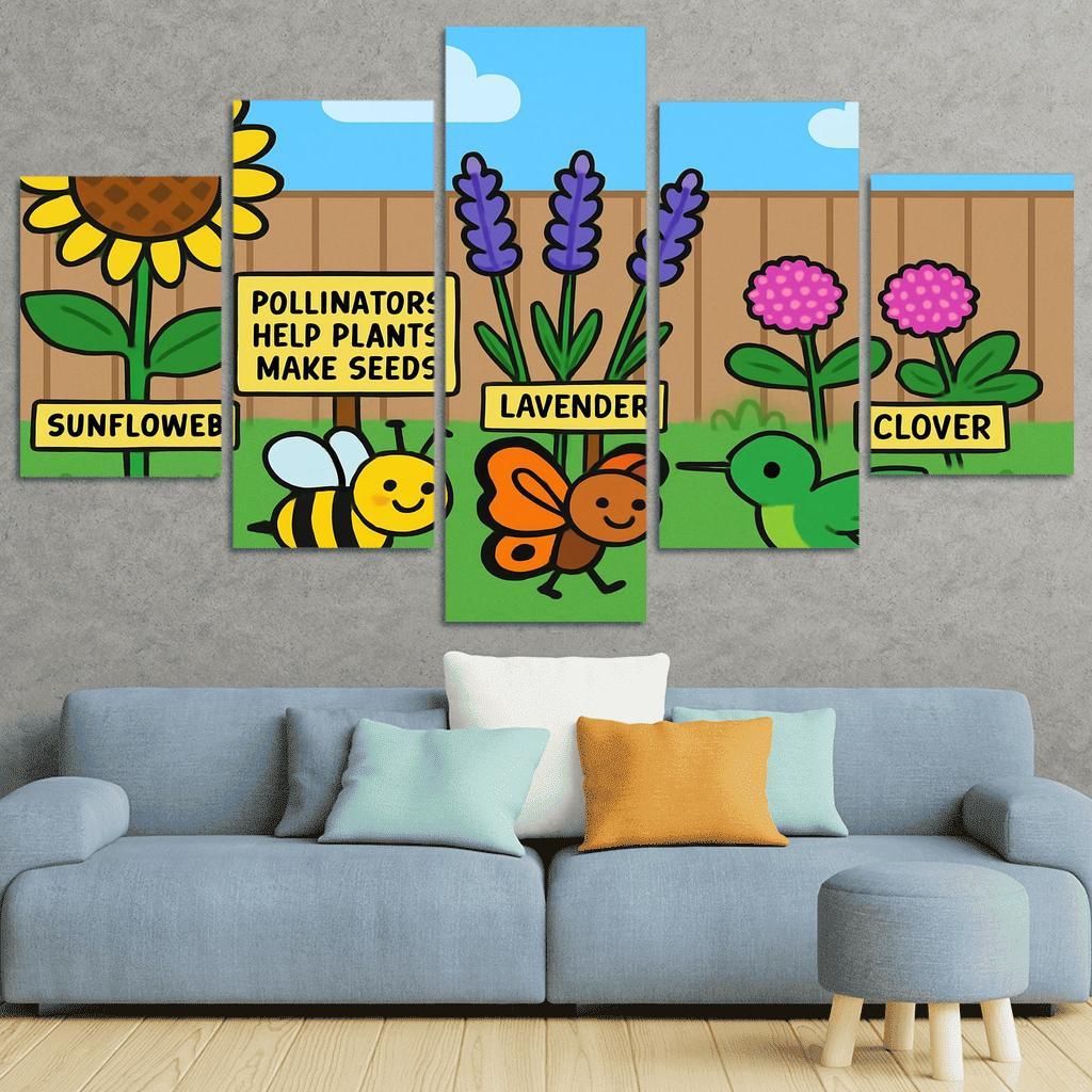 Pollinator Parade In The Pocket Garden modern paintings frame