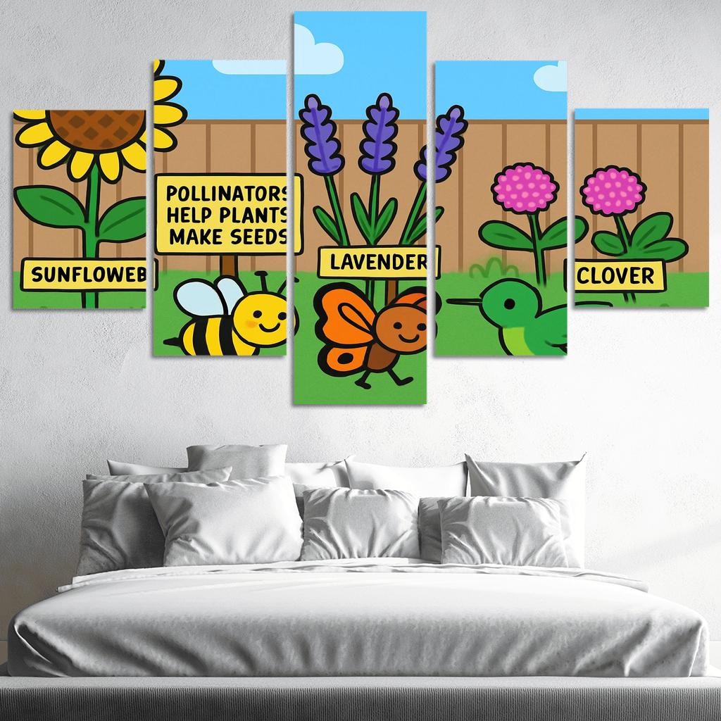 Pollinator Parade In The Pocket Garden modern paintings frame