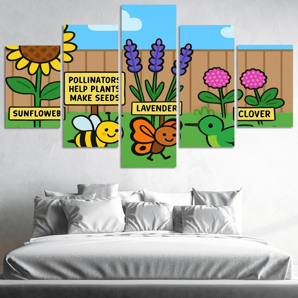 Pollinator Parade In The Pocket Garden modern paintings frame