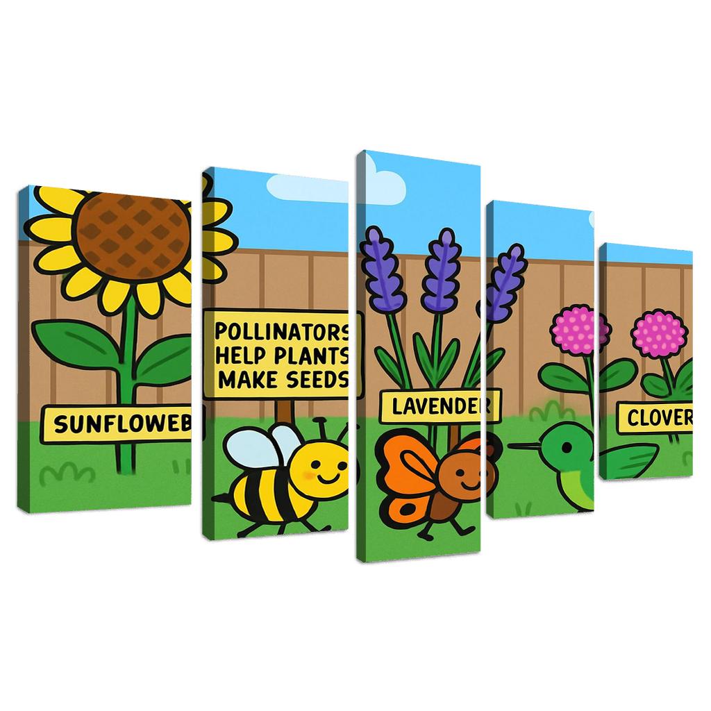 Pollinator Parade In The Pocket Garden modern paintings frame