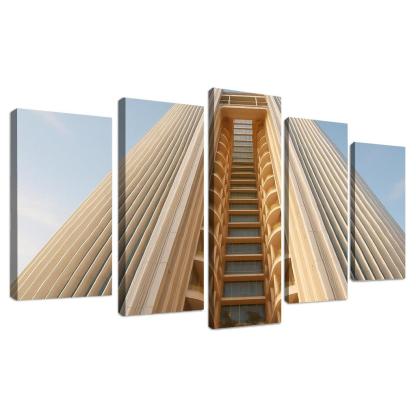 Kinetic Daylight Atrium Towers abstract paintings frame