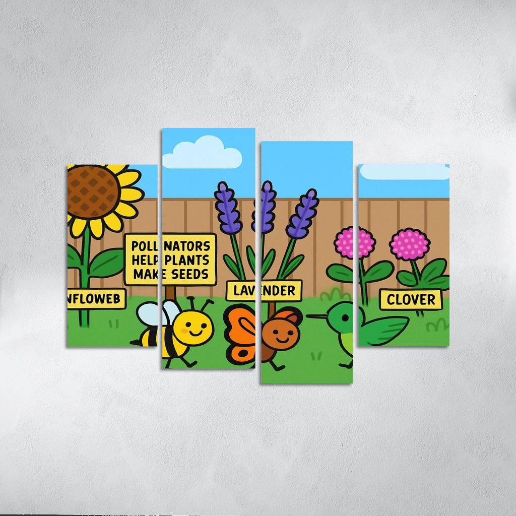 Pollinator Parade In The Pocket Garden modern paintings frame