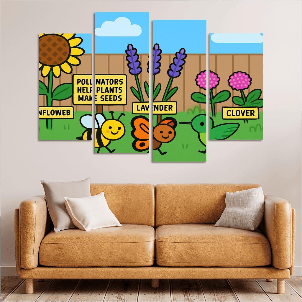 Pollinator Parade In The Pocket Garden modern paintings frame