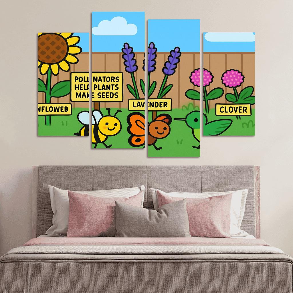 Pollinator Parade In The Pocket Garden modern paintings frame