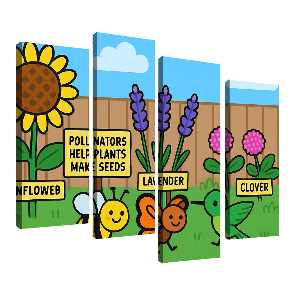 Pollinator Parade In The Pocket Garden modern paintings frame