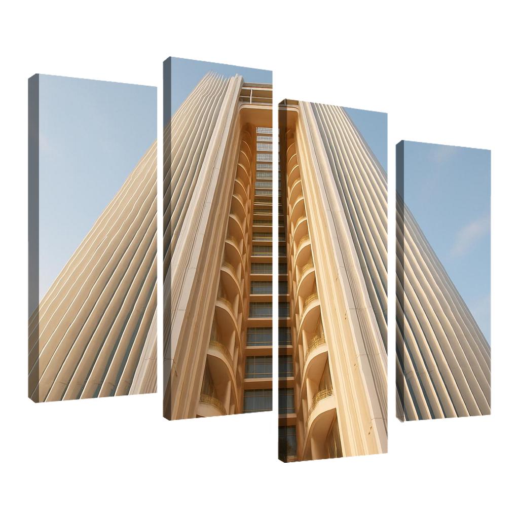 Kinetic Daylight Atrium Towers abstract paintings frame