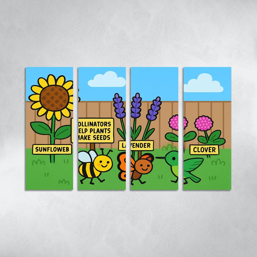 Pollinator Parade In The Pocket Garden modern paintings frame