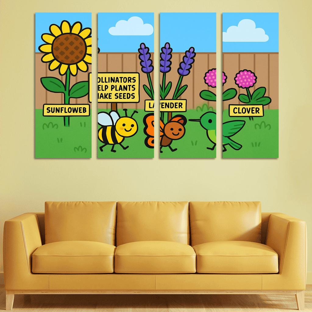 Pollinator Parade In The Pocket Garden modern paintings frame