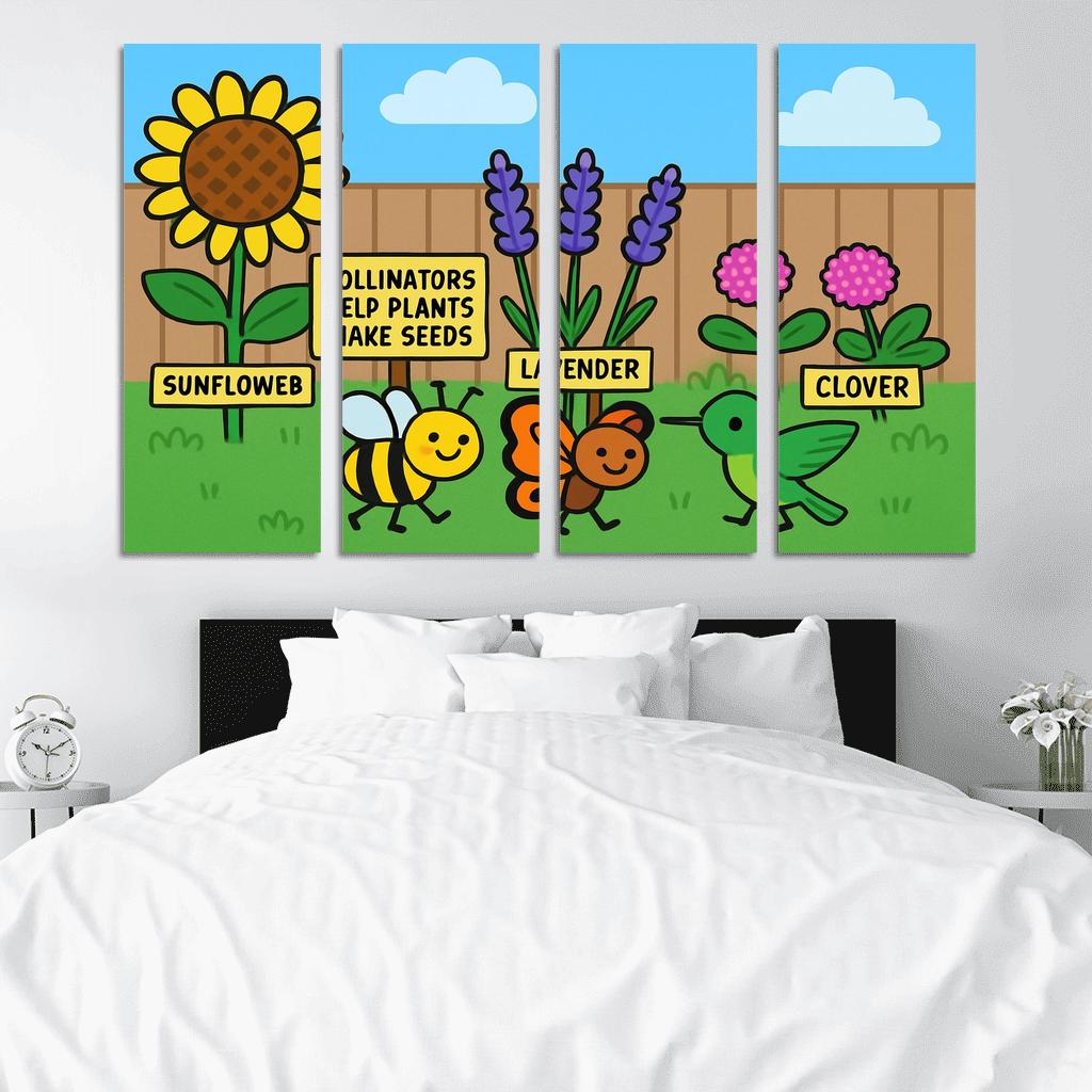 Pollinator Parade In The Pocket Garden modern paintings frame
