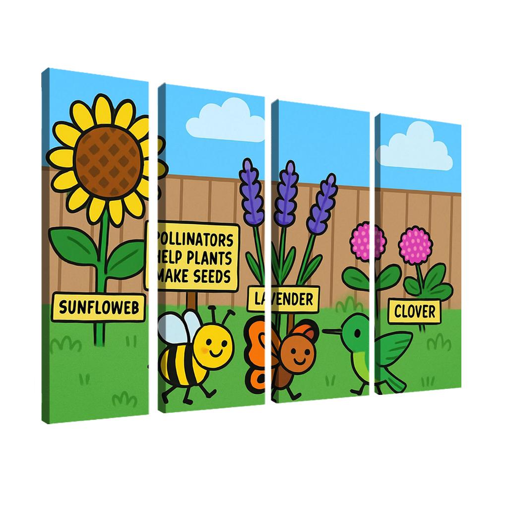 Pollinator Parade In The Pocket Garden modern paintings frame