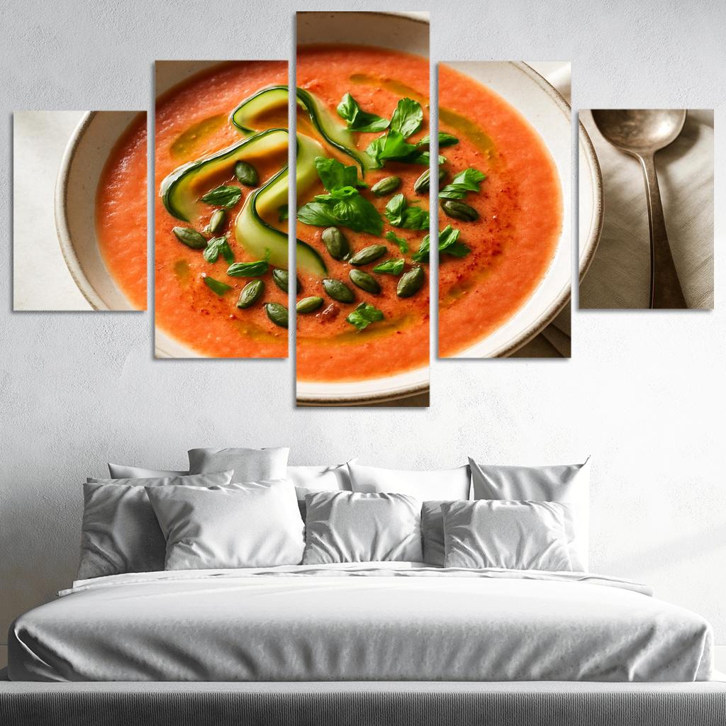 Smoky Tomato Peach Gazpacho With Cucumber Ribbons wall decor