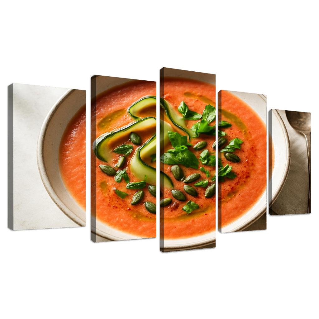 Smoky Tomato Peach Gazpacho With Cucumber Ribbons wall decor